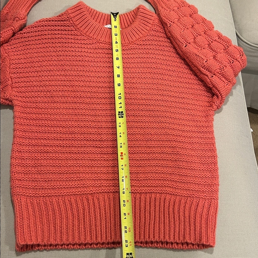 Elodie Oversized Chunky Bubble Knit Salmon Pink Crewneck Sweater Women's Size XS - Picture 5 of 9